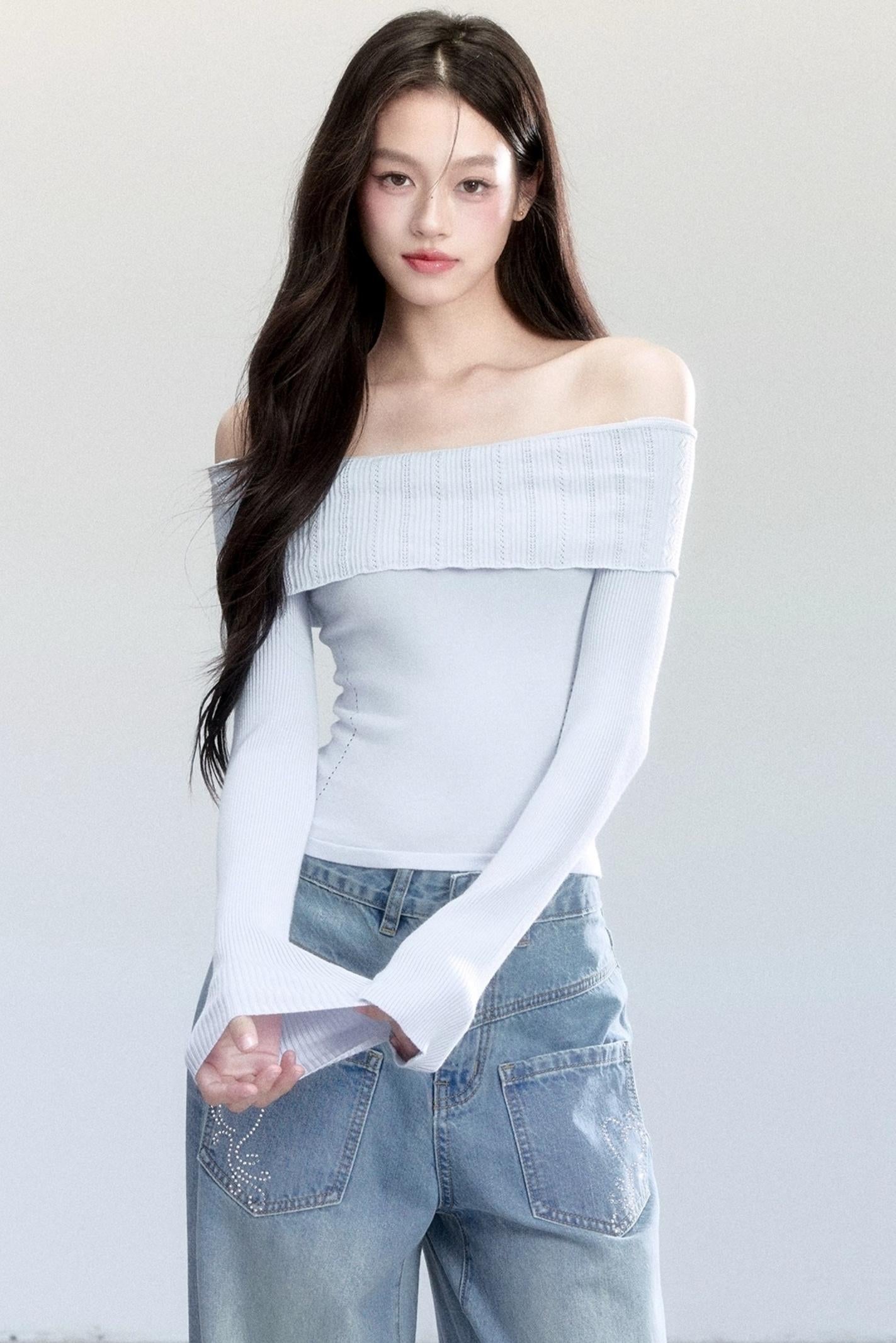 Slimming Knit One-Shoulder Top