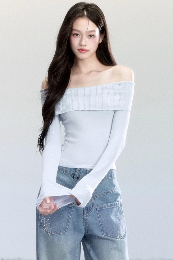 Slimming Knit One-Shoulder Top