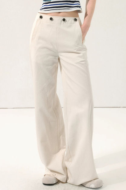 Vintage Draped Wide-Leg Pants