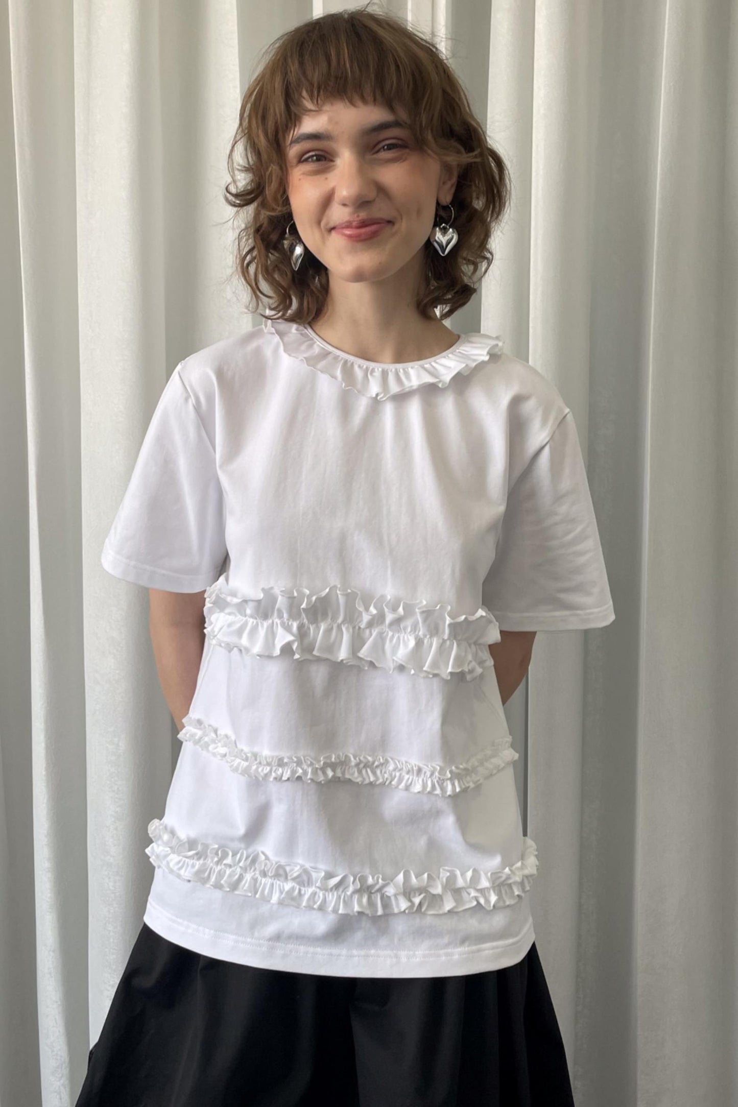 Whimsical White Drawstring Tee