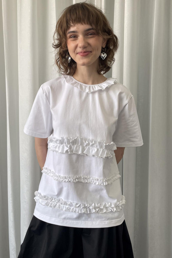 Whimsical White Drawstring Tee