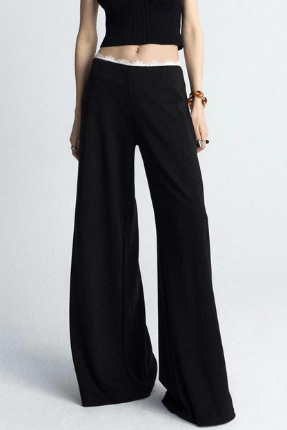Summer Lace Draped Wide-Leg Pants