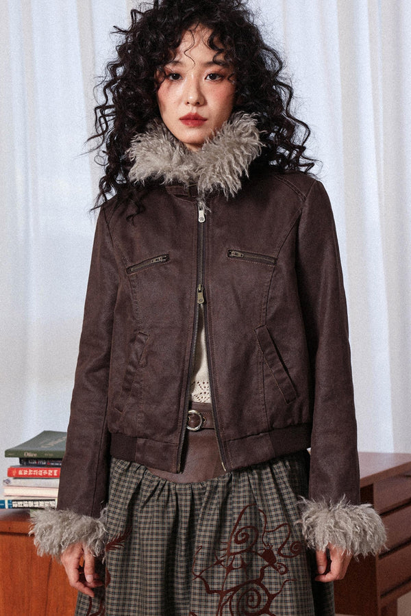 Gentle Cropped Leather Jacket