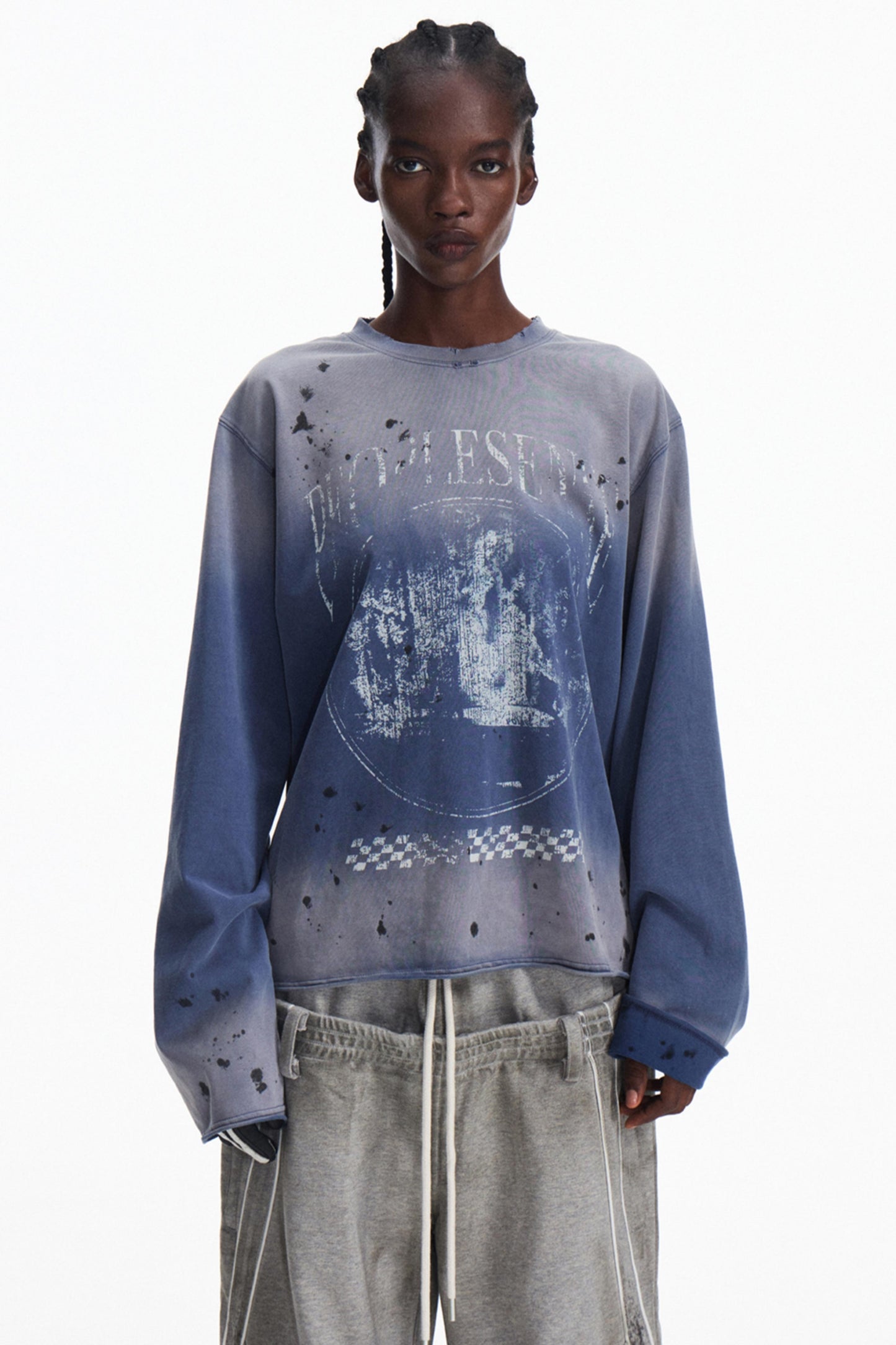 Aged Print Long Sleeve T-Shirt