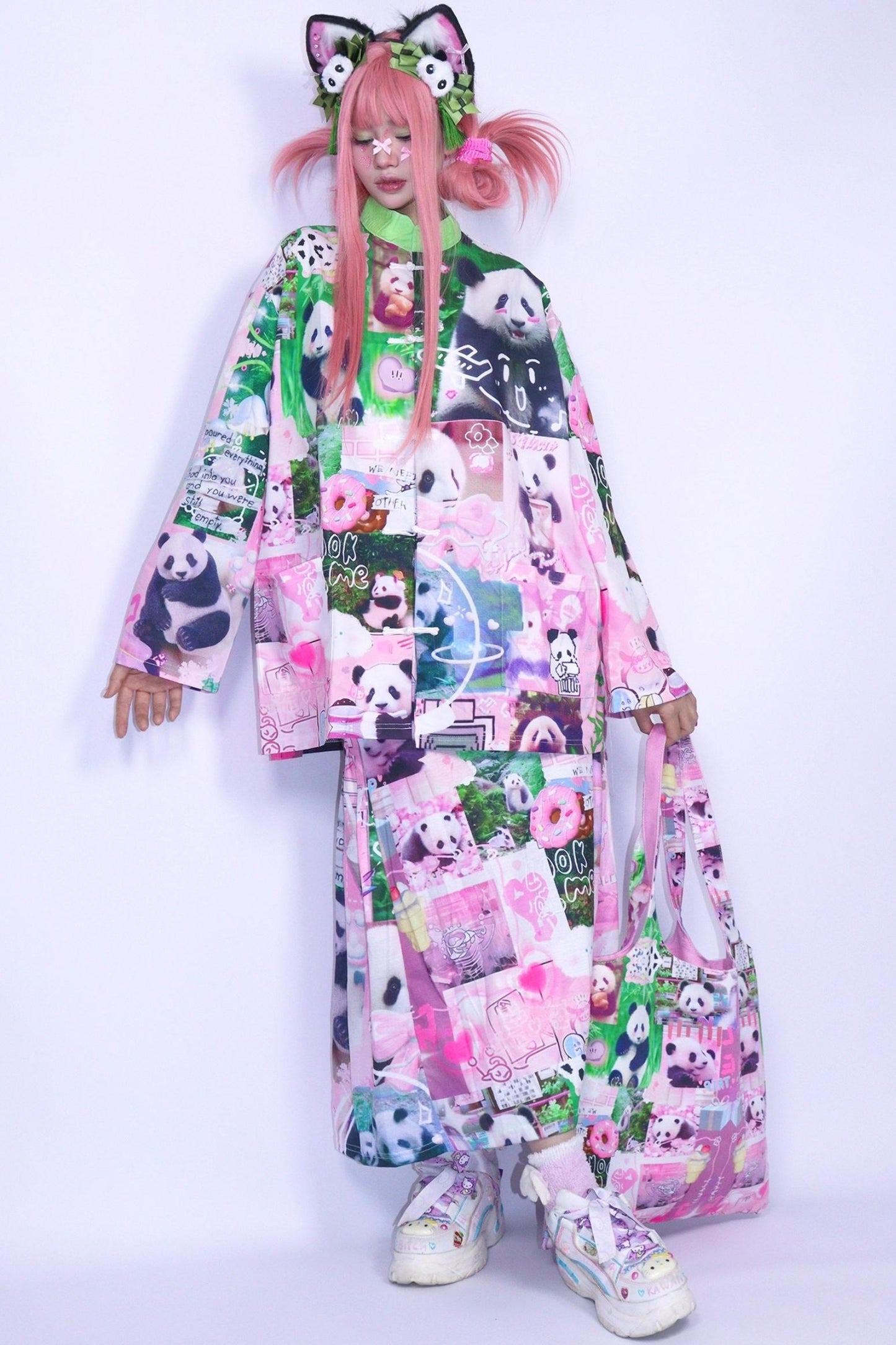 Panda Collage Printed Tang Top