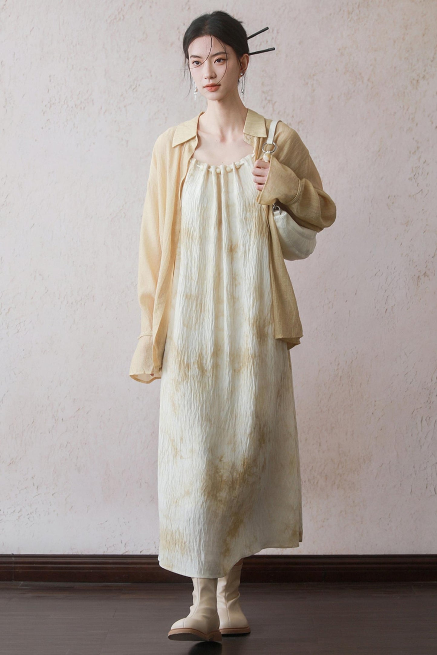 Sun-Protective Yellow Striped Shirt