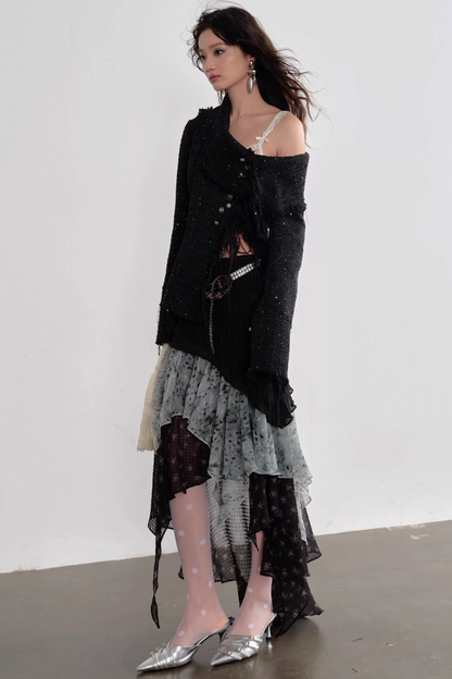 Bohemian Asymmetrical Fringe Jacket