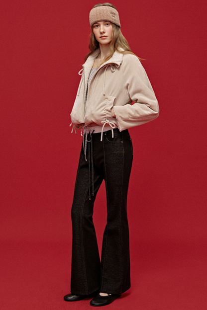 Embroidered Wool Denim Pants