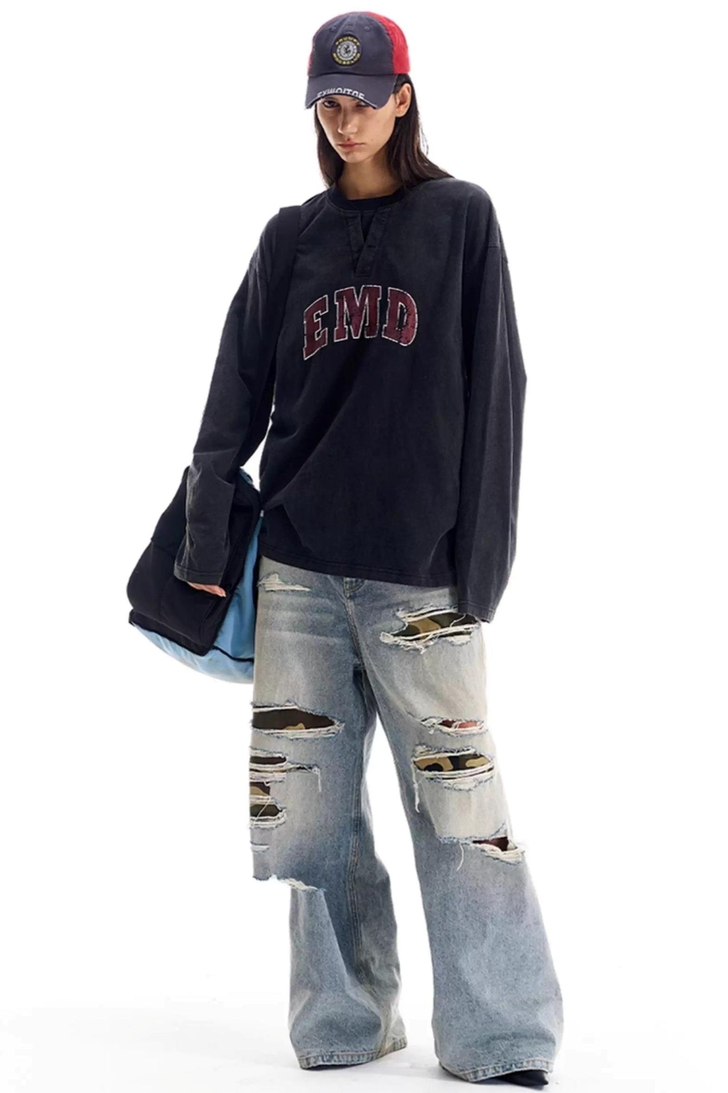 Washed Double Collar T-Shirt