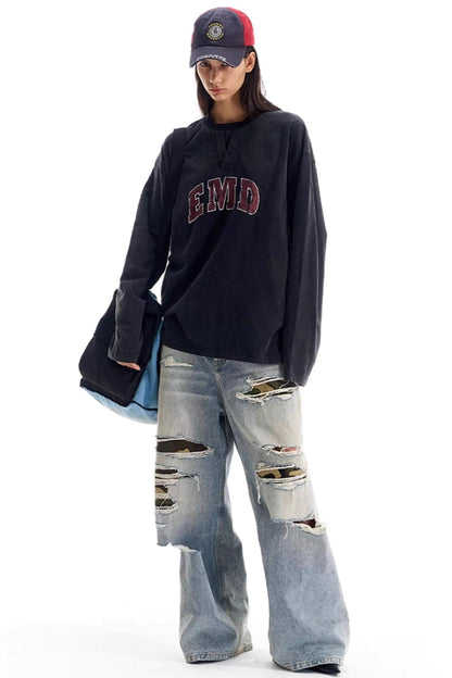 Washed Double Collar T-Shirt