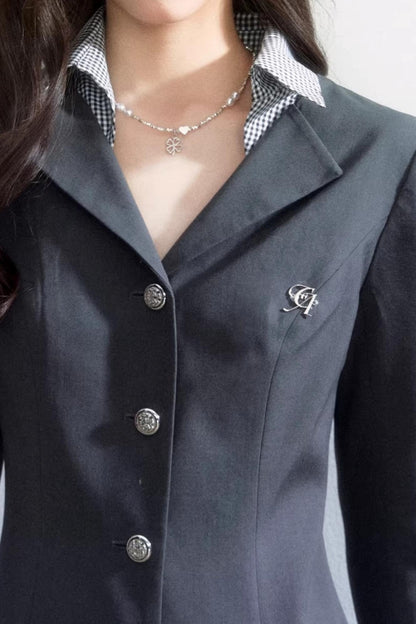 Intellectual Gray Suit Dress