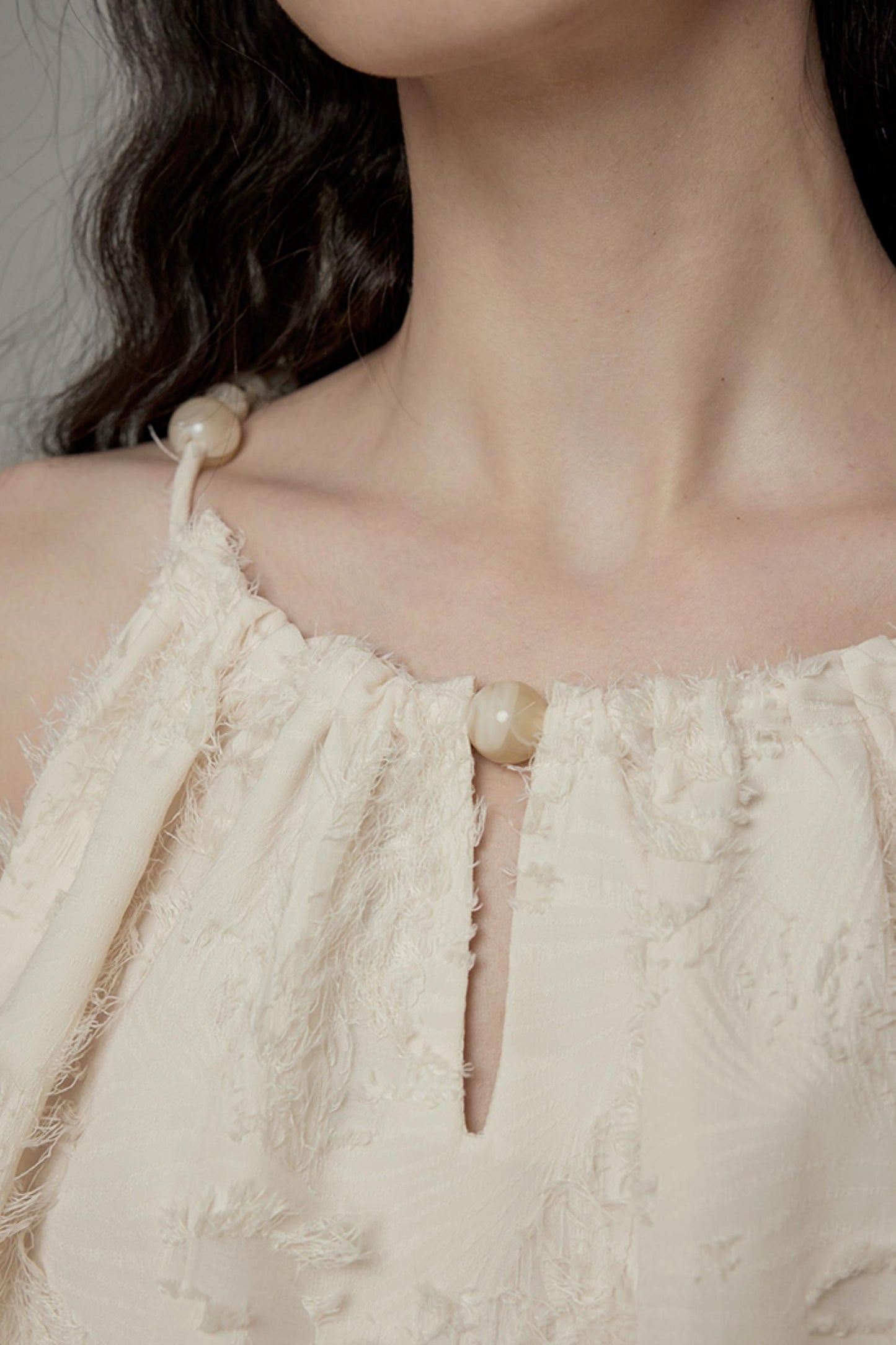 Floral Elegance Beaded Suspenders Top