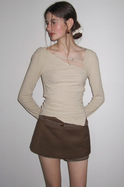 American Vintage Brown Paneled Skirt Pants