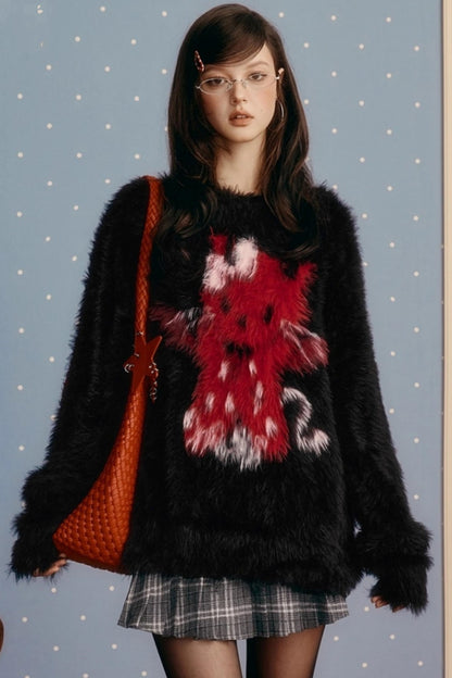 Winter Devil Hooded Sweater Top