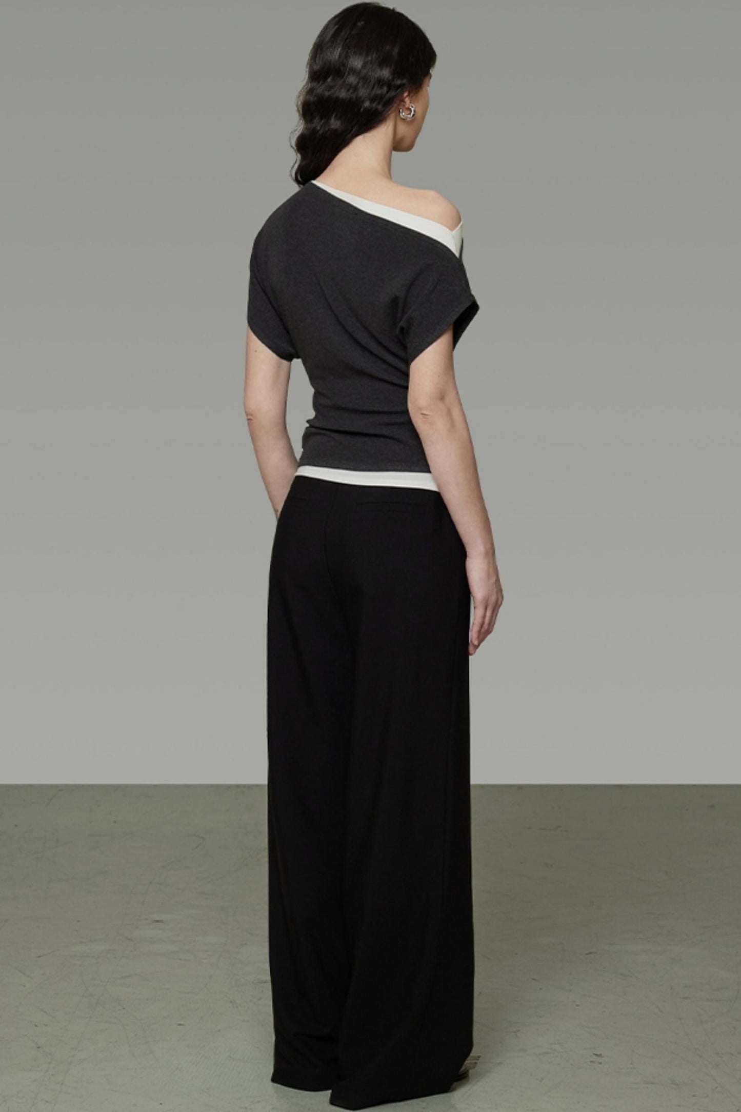 Irregular Hem Strapless Knit Top