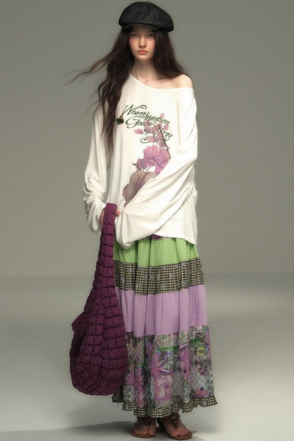 Tree of Life Tencel Slub Cotton Long Sleeve T-shirt