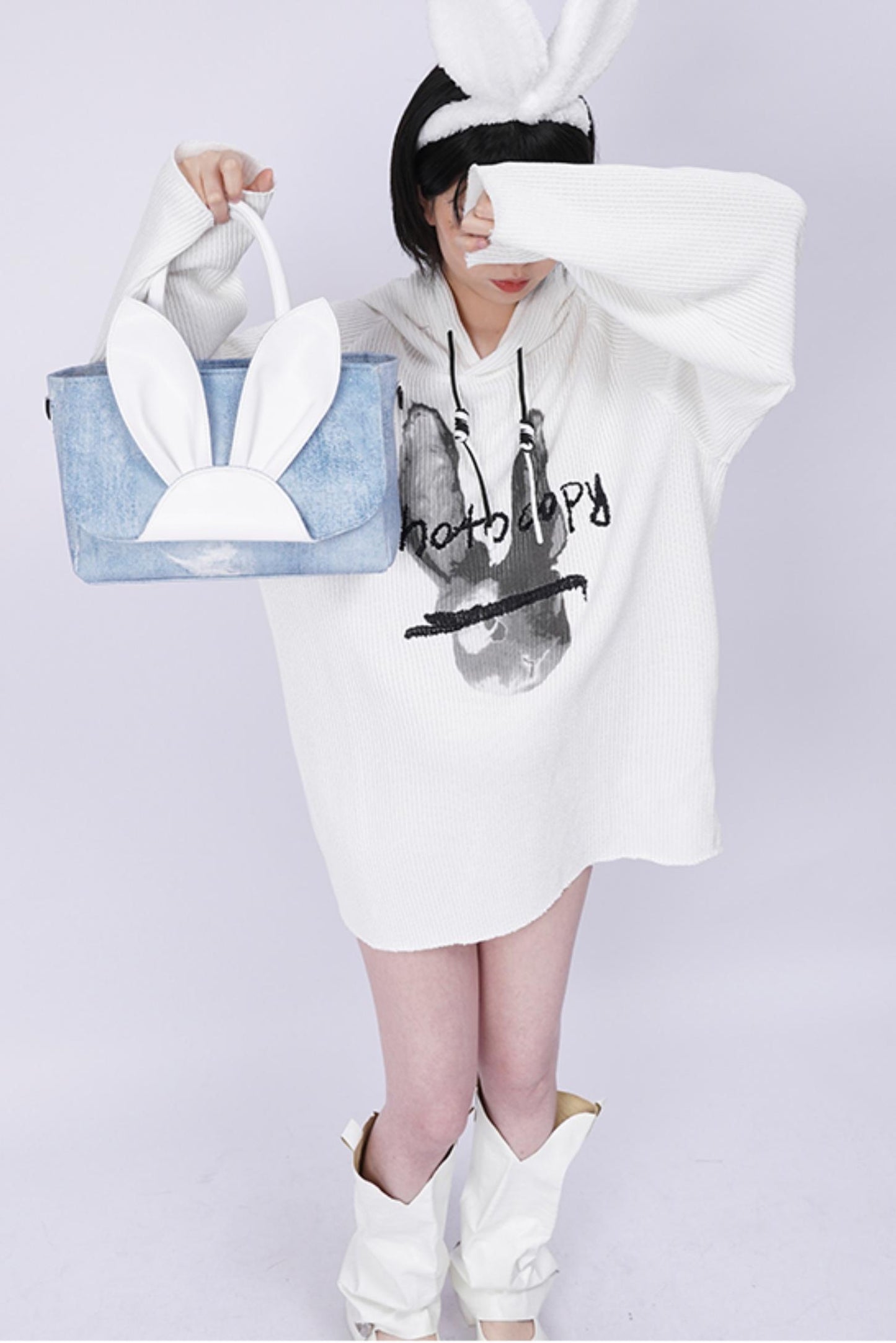 Denim Rabbit Tote Bag
