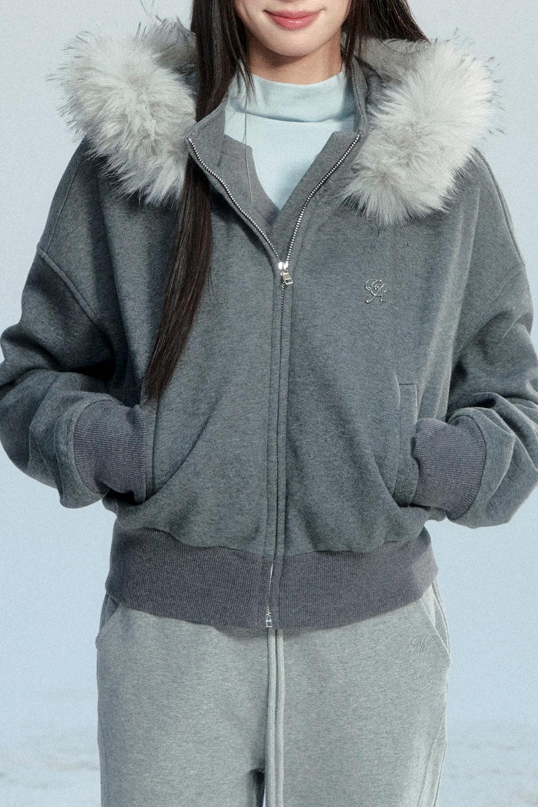 Hooded Fur Collar Jacket