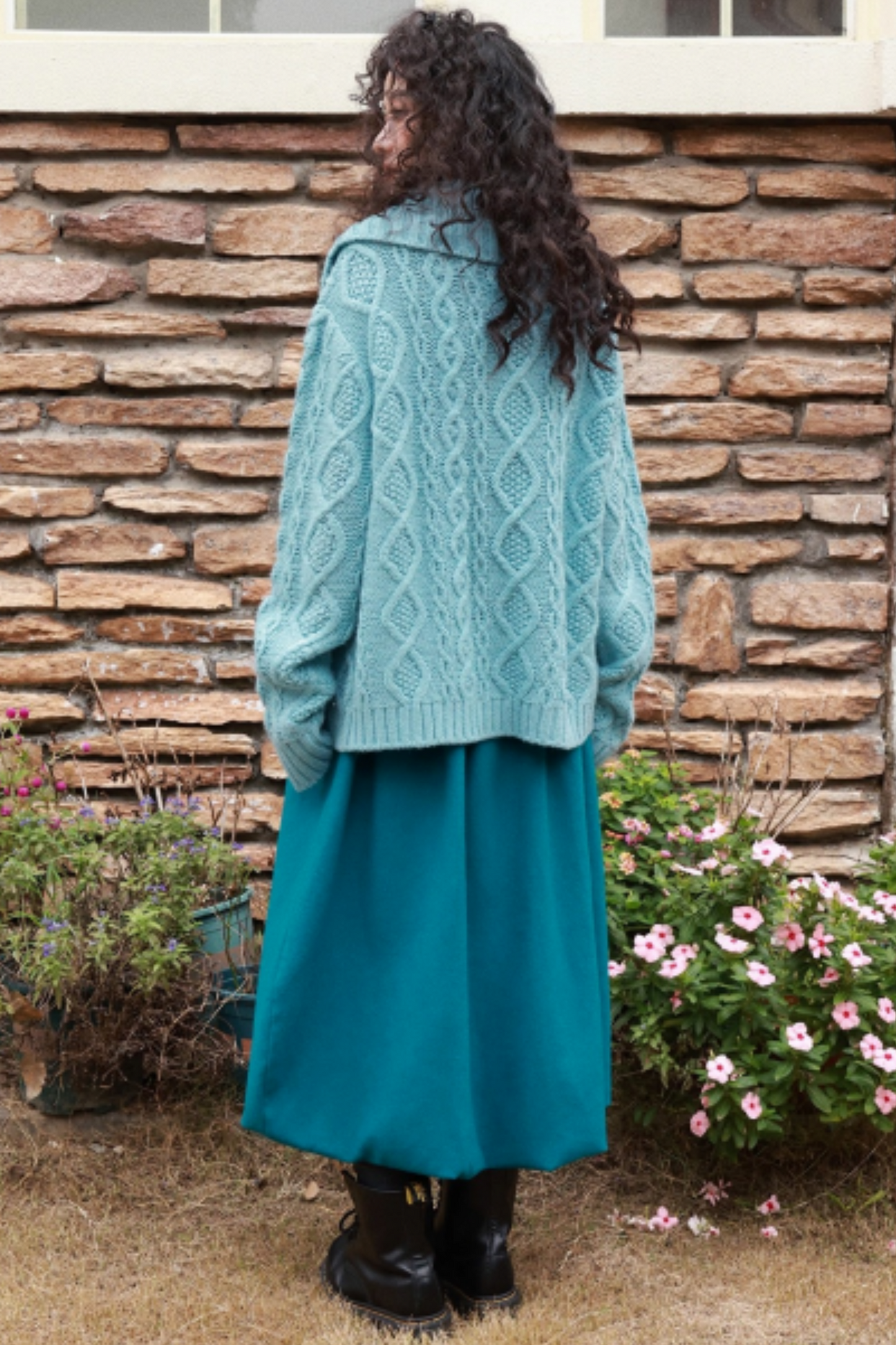 Wool Cable Knit Cardigan