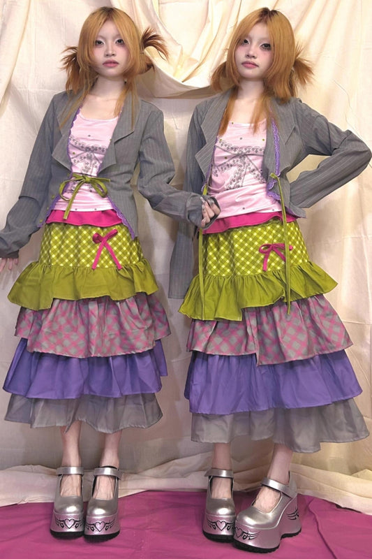 Original Striped Lace Gray Strappy Jacket