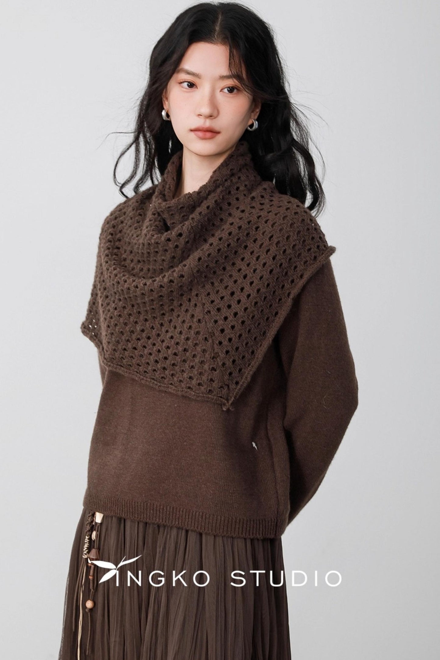 Sauce Brown Shoulder Sweater
