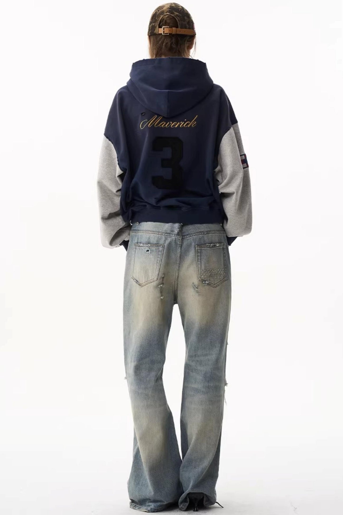 Patchwork Color-Blocked Sweatshirt Jacket