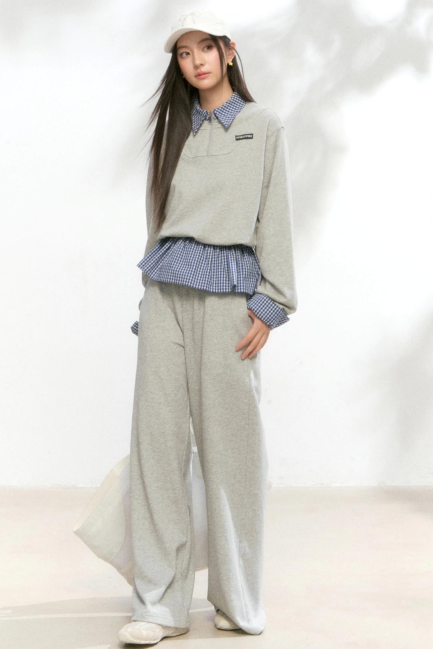 Fake Layered Contrast Knit Top Set-Up