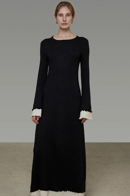 Flared Sleeve Slimming Dress