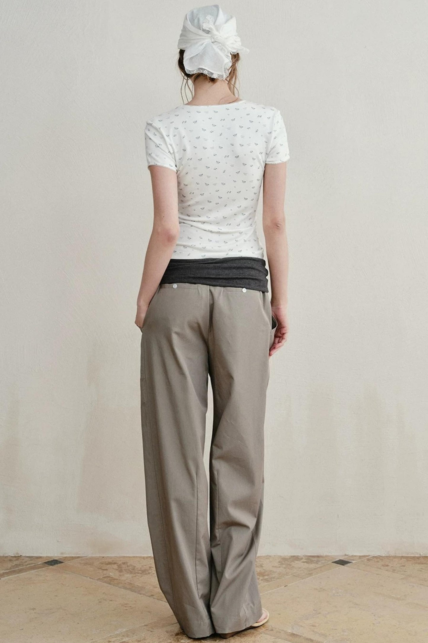 Knitted Elastic Cuffed Pants