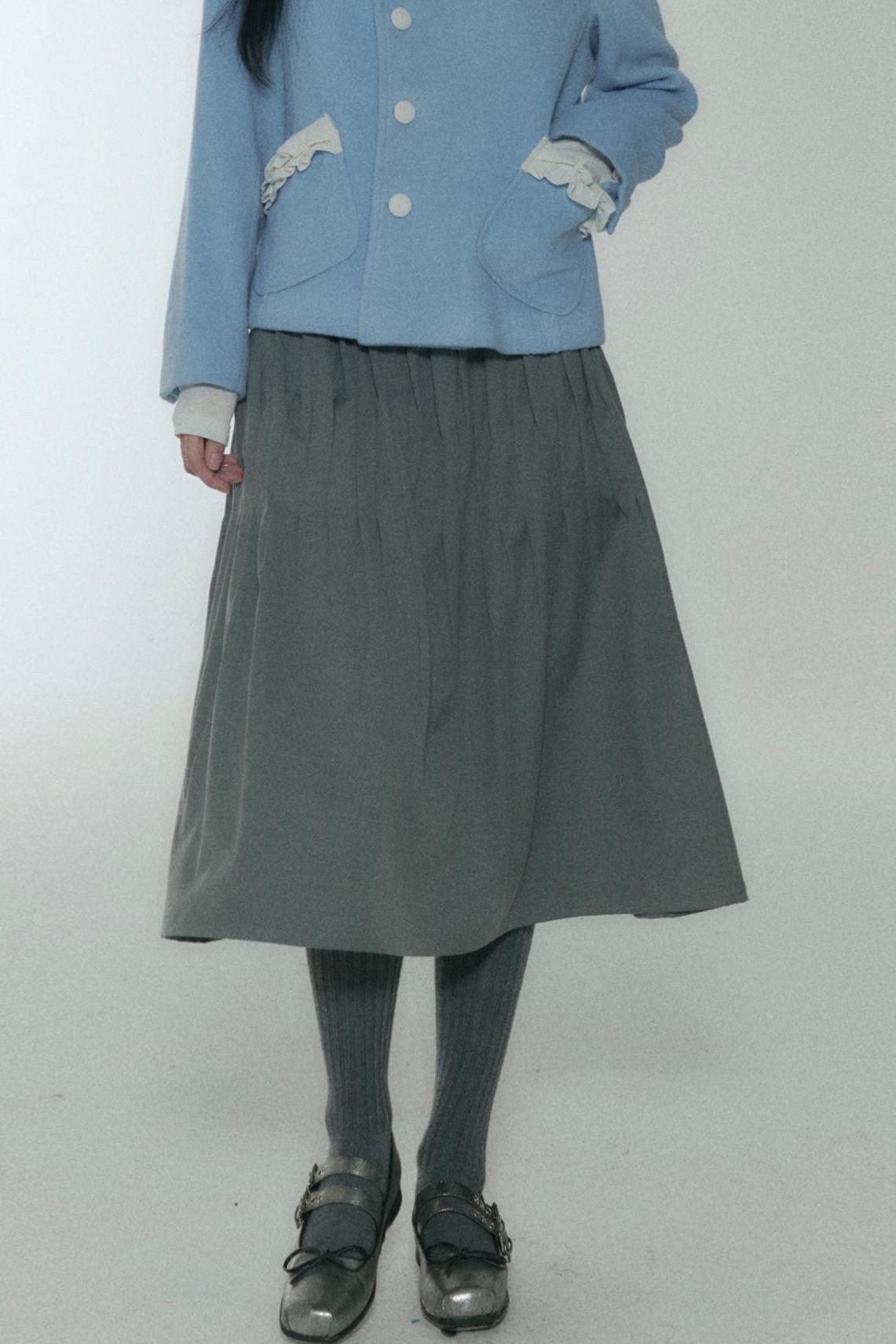 Vintage Pleated Peplum Skirt