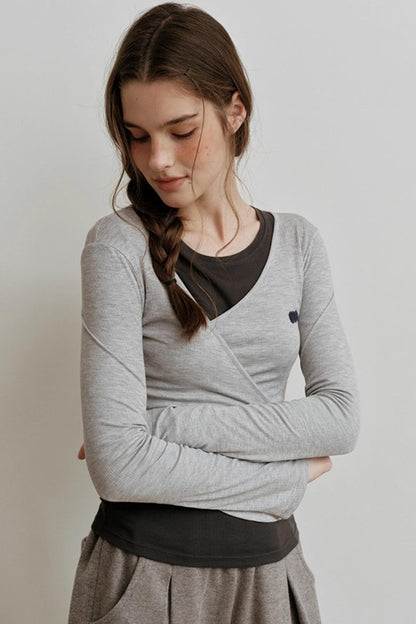 Embroidered Long-Sleeved Knitwear Top