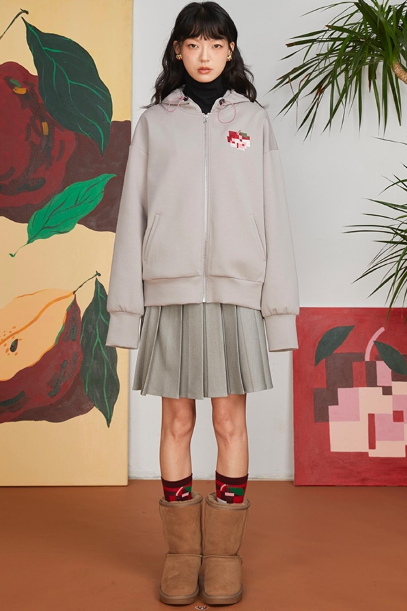 Retro Pixel Apple Hooded Top