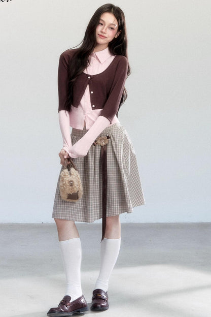 Flower Lace-Up Midi Skirt