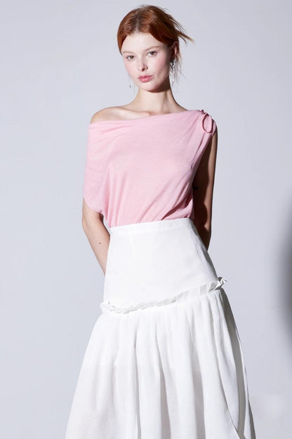 Natural Silk Multi-Wear Pleated T-Shirt