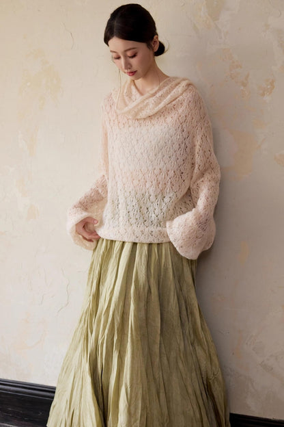 Alpaca Hooded Mohair Sweater