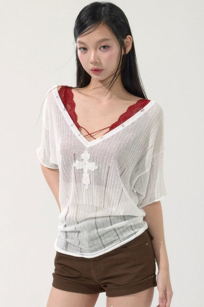 Batwing Sleeve Knit Top