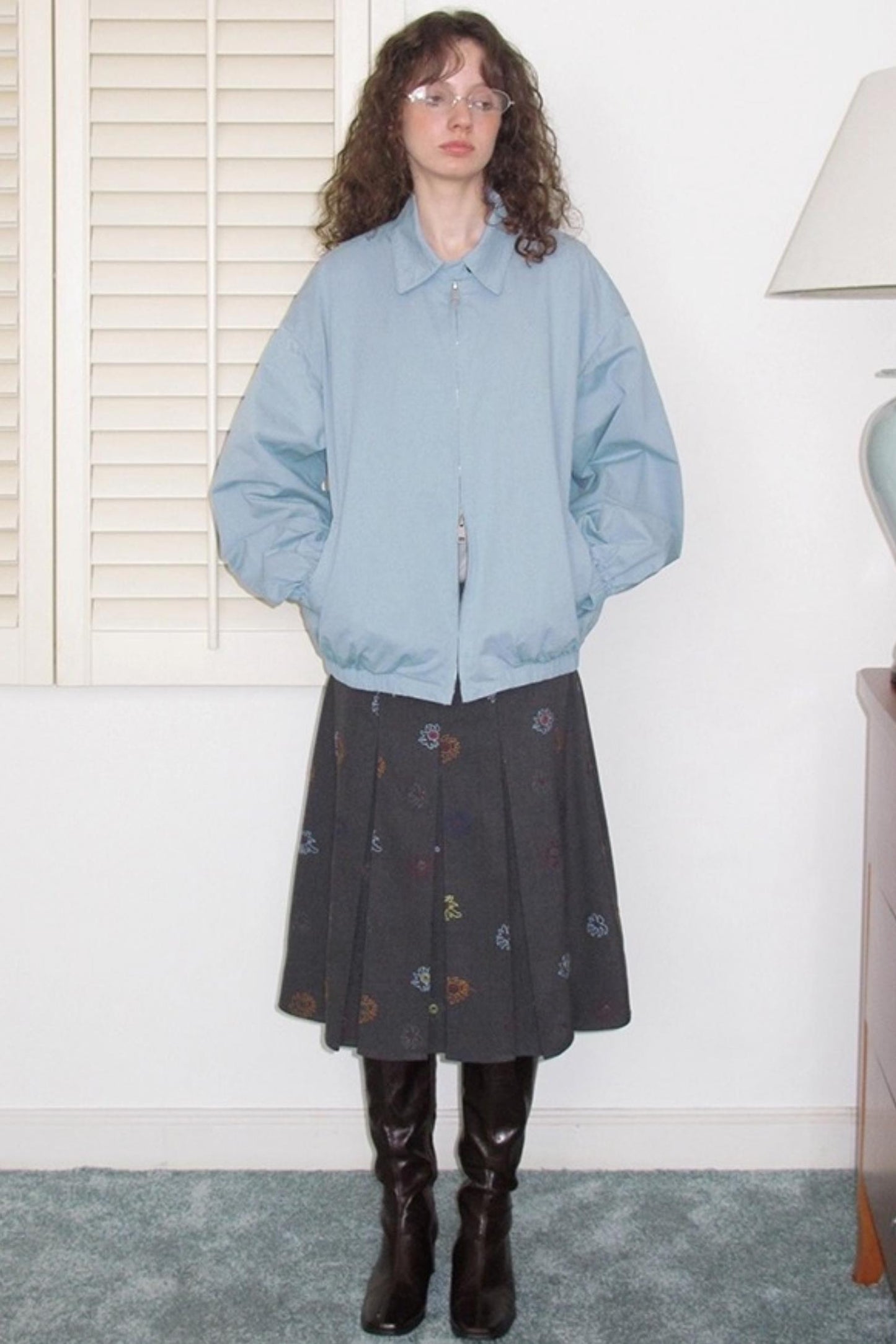 Washed Cotton Lapel Jacket