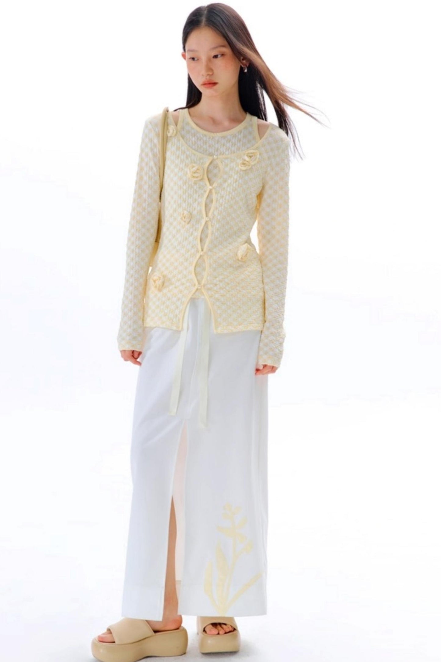 Magnolia Hand-Cranked Appliqué Skirt