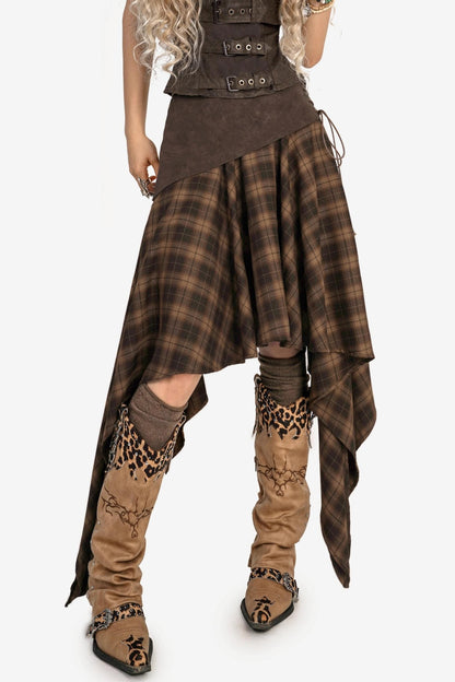 American Retro Plaid Skirt