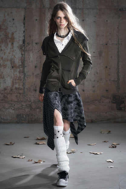 Swing Collar Long Sleeve Shirt