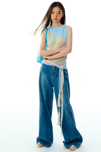 Sunrise Cloud Jacquard Sleeveless Vest