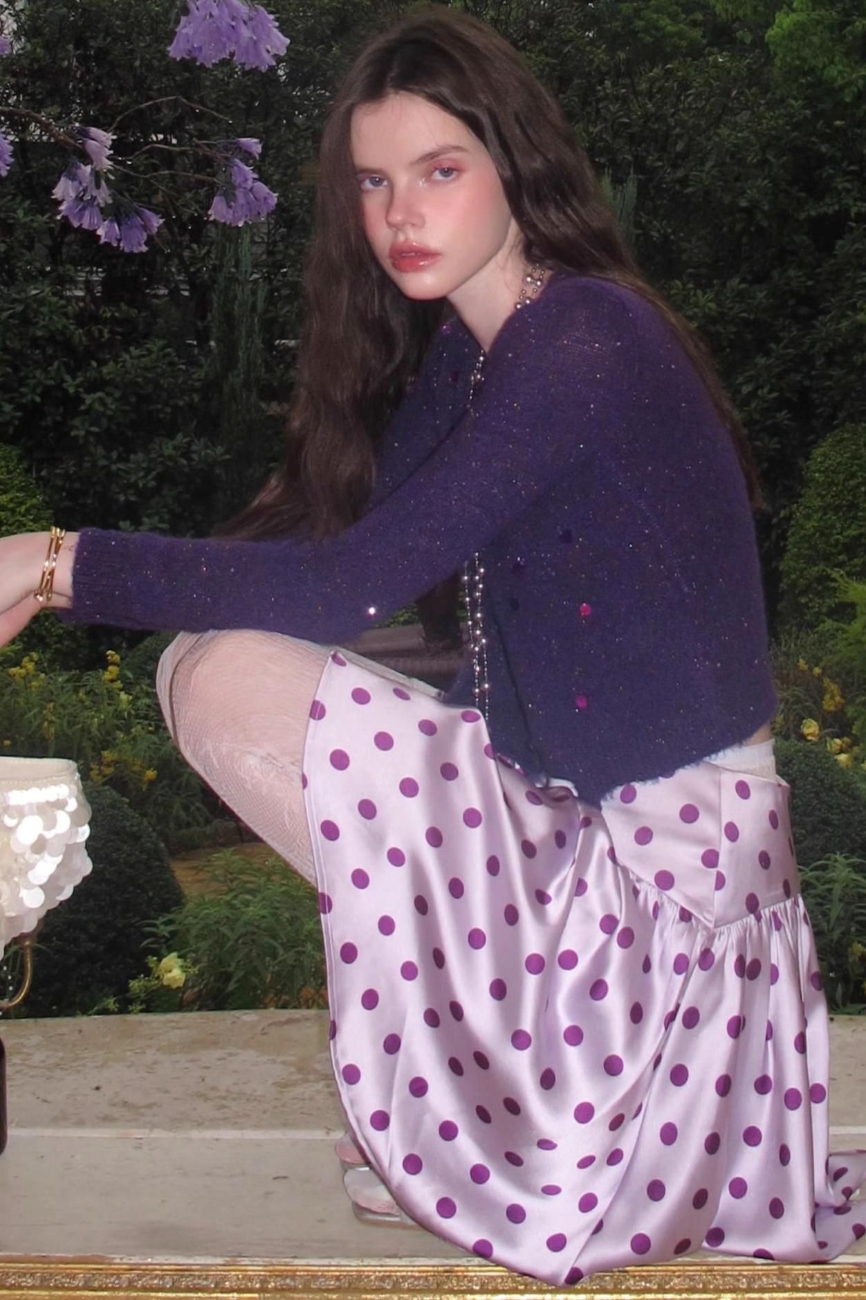 Vintage Lace Polka Dot Skirt