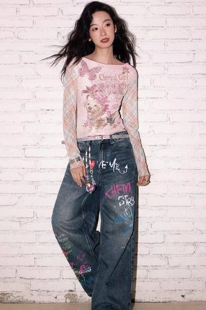 Puppy Pictorial Mesh Top