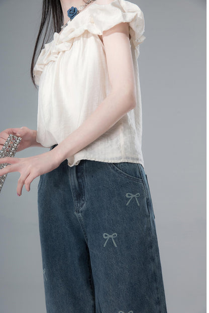 Sea Blue Bow Tie Jeans