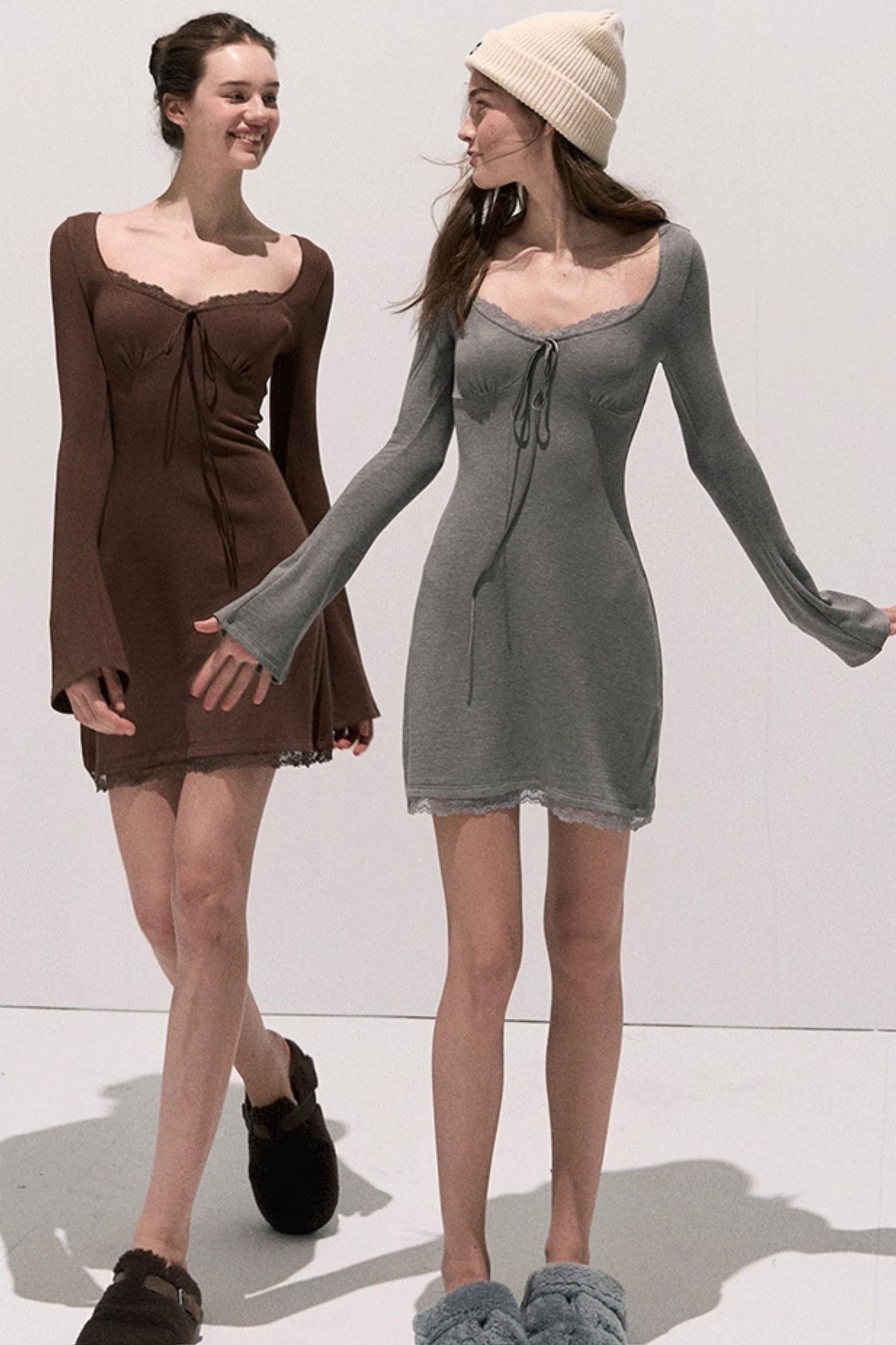 Basic Lace Knit Waist Dress