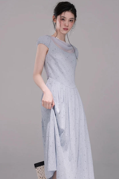 Misty Blue Ruffled Dress
