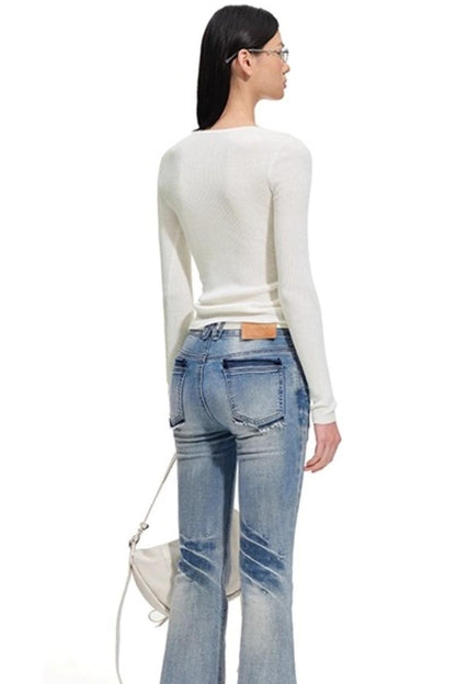 Pit Striped Long Sleeve Top