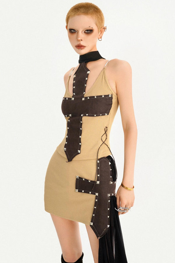 Cross-Stitched Halter Vest Set-Up