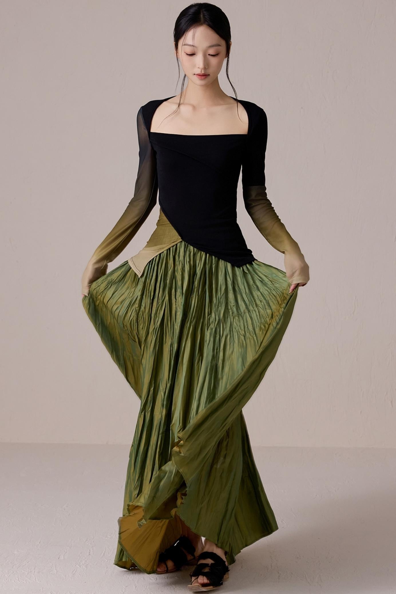 Pleated Fairy Bustier with A-line Swing Skirt