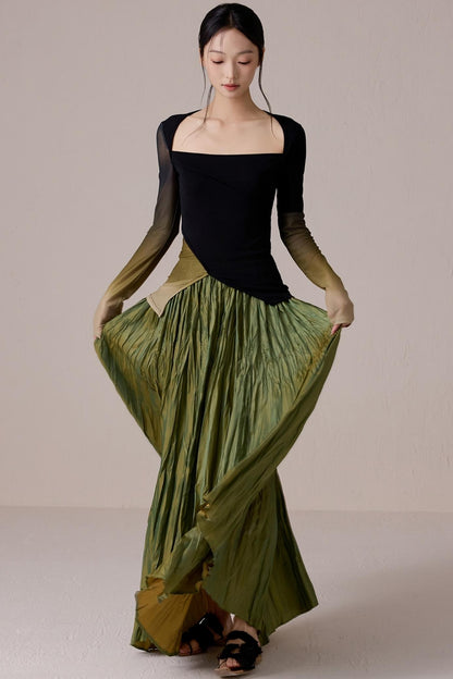 Pleated Fairy Bustier with A-line Swing Skirt